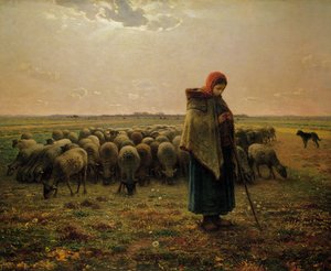 راعية مع قطيعها ، 1863